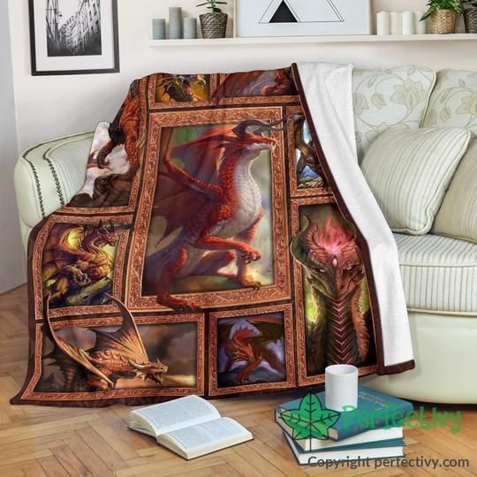 Strong Power Dragon Sherpa Fleece Blanket