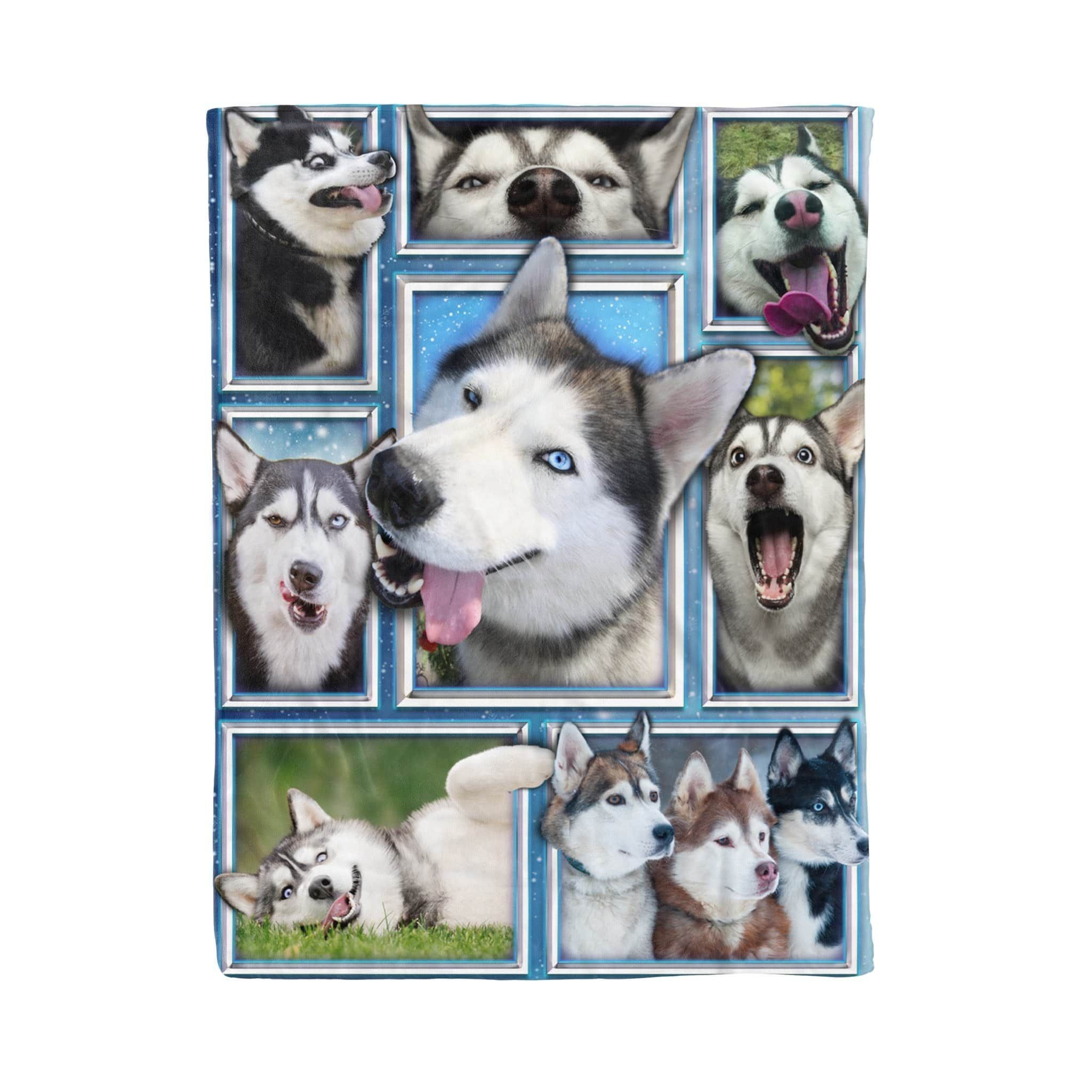 Stupid Husky Dog Fleece Blanket Gift For Dog Lover