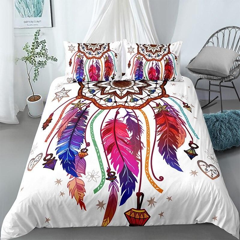 Stylized Dreamcatcher White Bedding Set