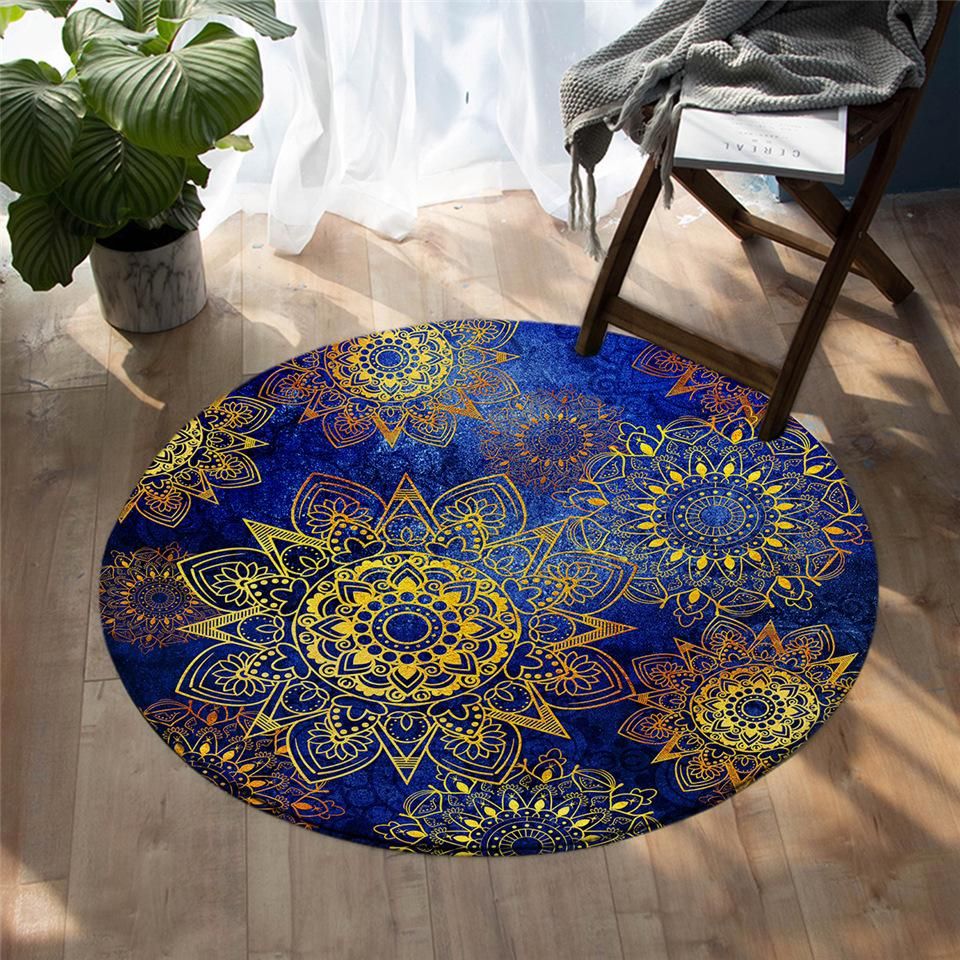 Stylized Suns Round Carpet