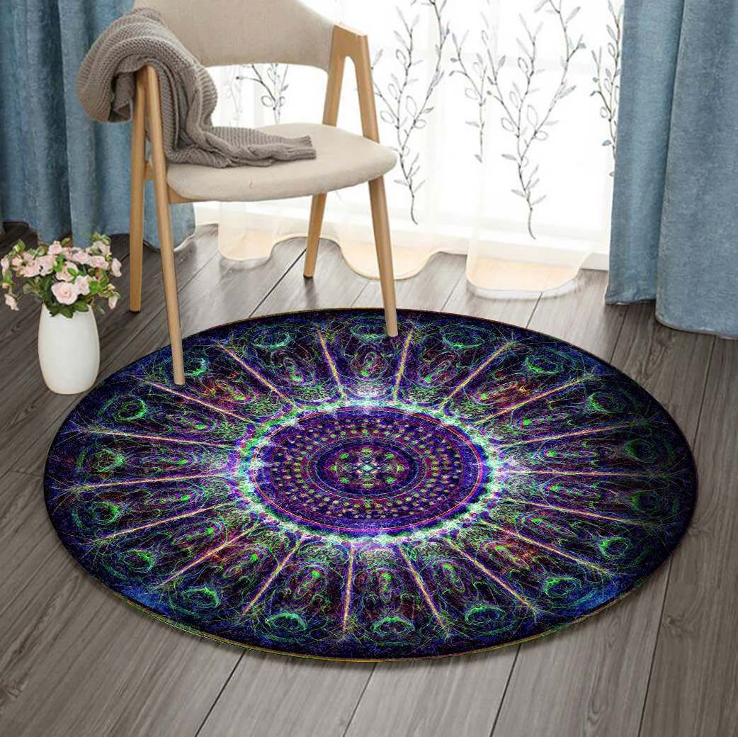 Subtle Realm Mandala Round Carpet
