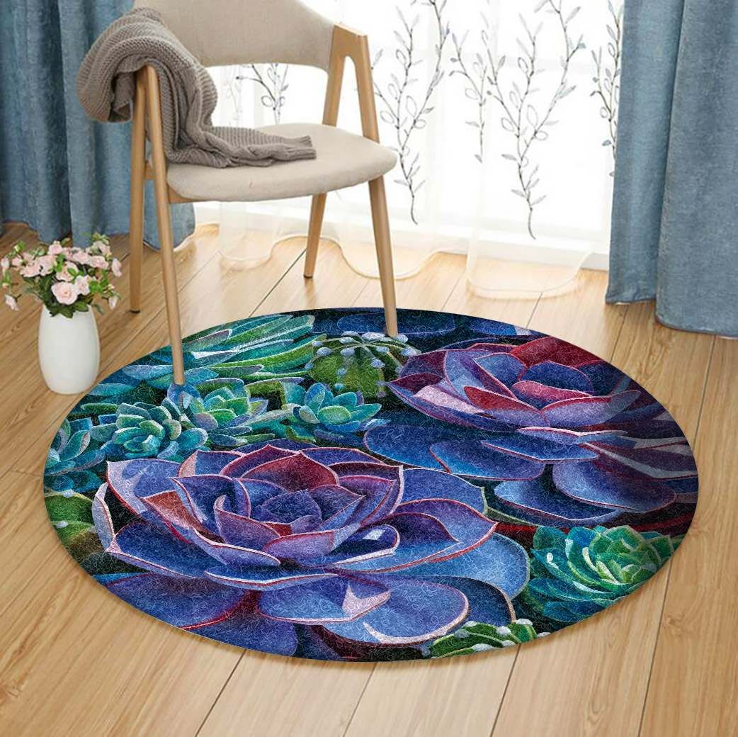 Succulent Garden Round Carpet
