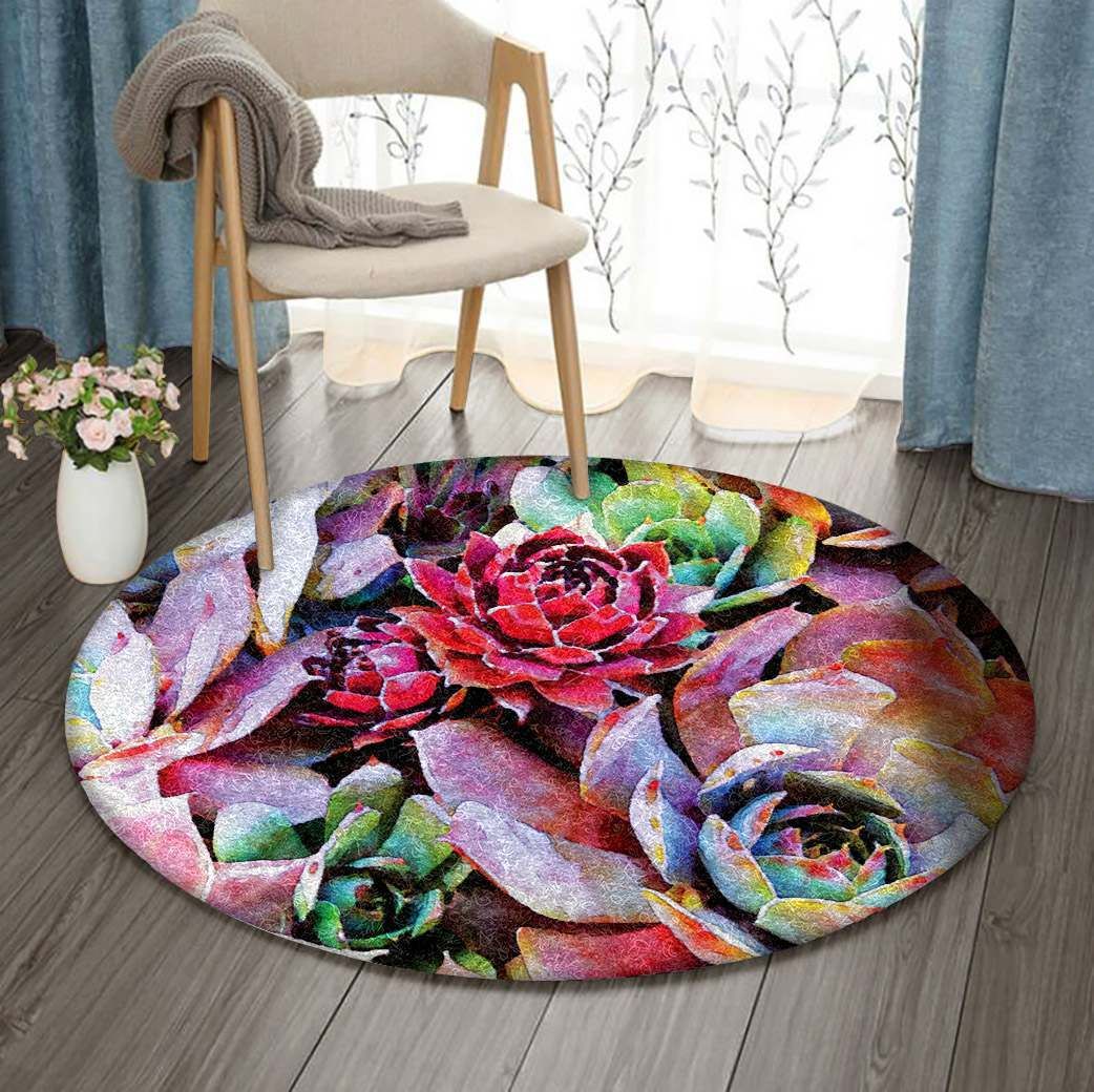 Succulent Round Carpet