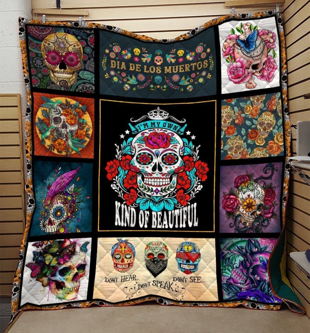 Sugar Skull 01 Sugar Skull 1912 Quilt Blanket Christmas Christmas Gifts Merry Christmas Holiday Gifts Gift Dhc03011208Dd