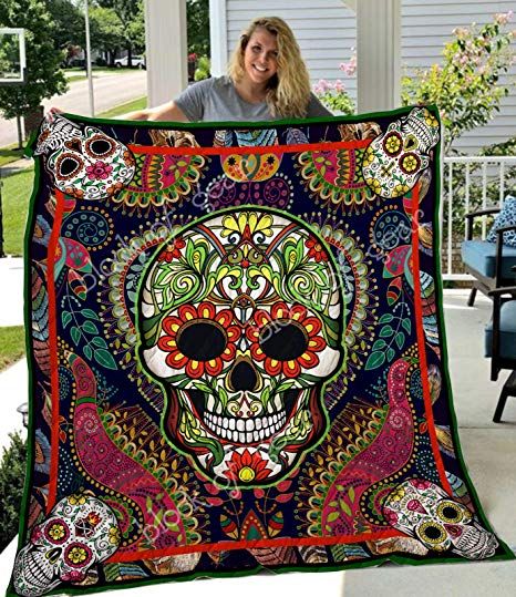 Sugar Skull 01 Sugar Skull 2709 Quilt Blanket Chrismas Gift Dhc04011201Dd