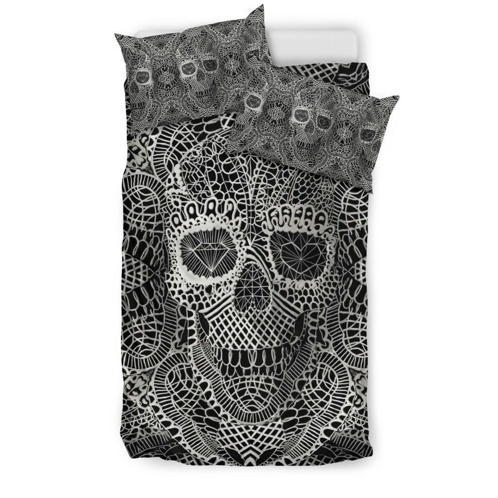 Sugar Skull Black And White Bedding Set