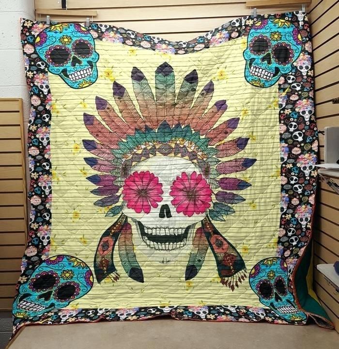 Sugar Skull Boho Sugar Skull Quilt Blanket DHC31121764TD