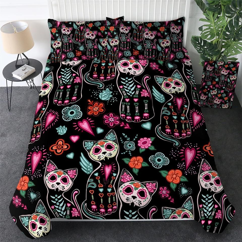 Sugar Skull Cats Bedding Set