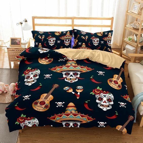 Sugar Skull Bedding Set