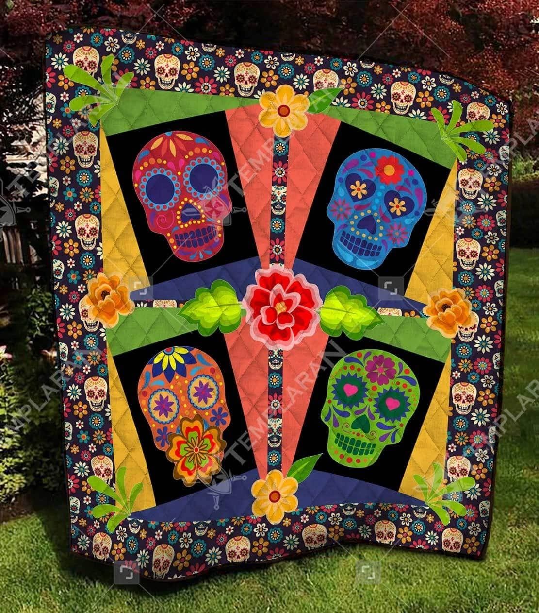 Sugar Skull Colorful Day Quilt Blanket DHC31121288TD