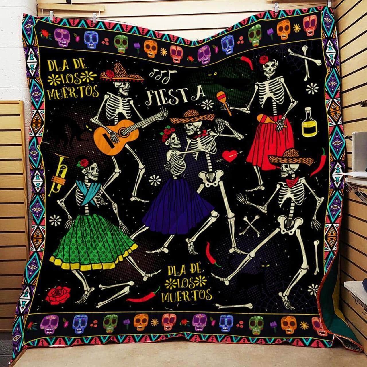 Sugar Skull Dance In Dark Quilt Blanket Dhc03011560Dd