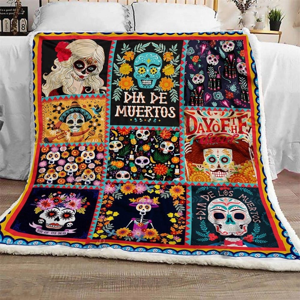 Sugar Skull Day Of The Dead Is Coming Quilt Blanket Chrismas Gift Dhc04011211Dd