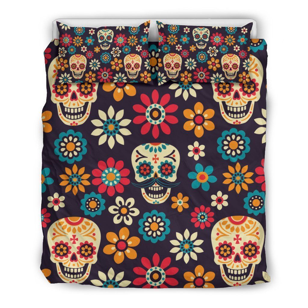 Sugar Skull Day Of The Dead Pattern Bedding Set