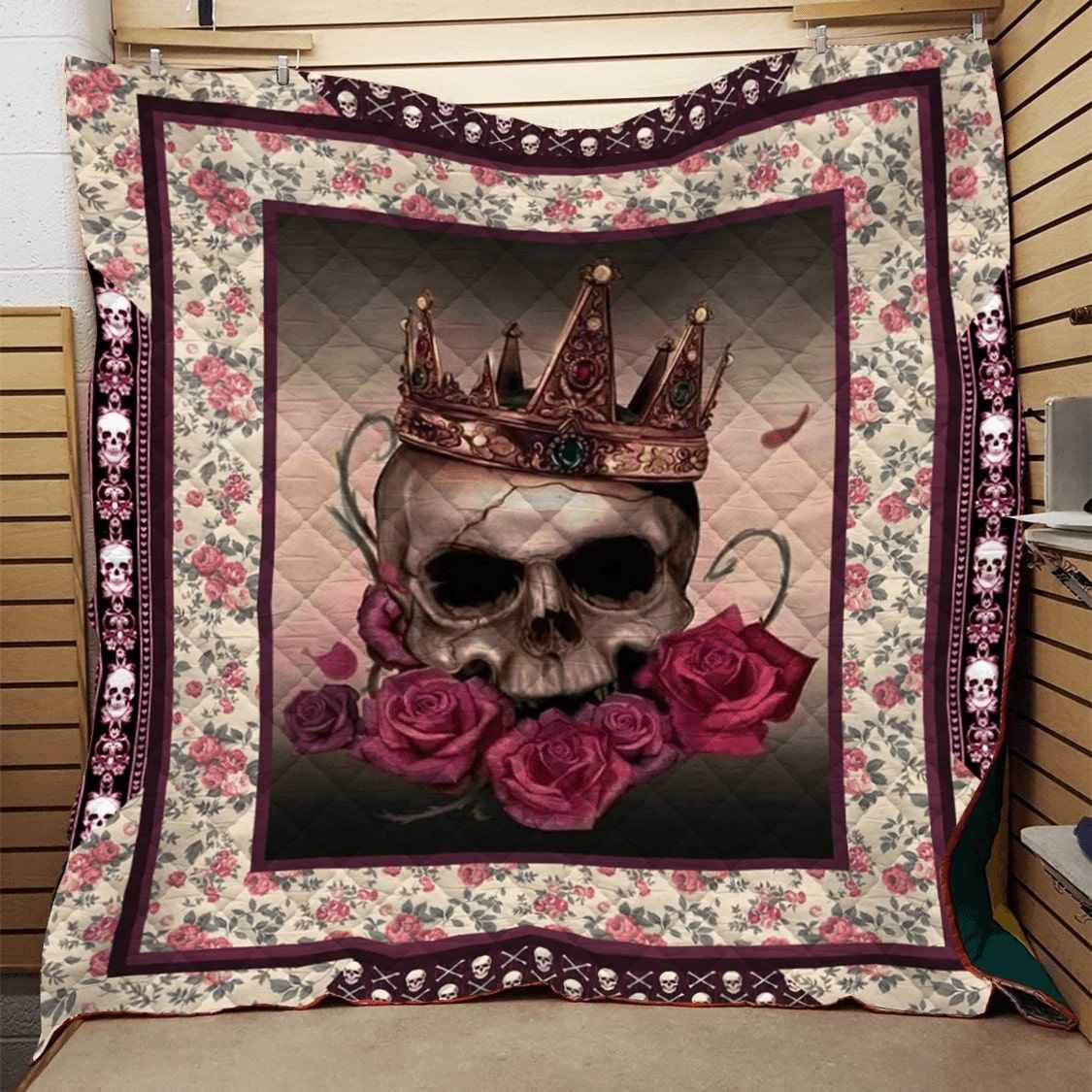 Sugar Skull Flower And Cown Quilt Blanket DHC31121327TD