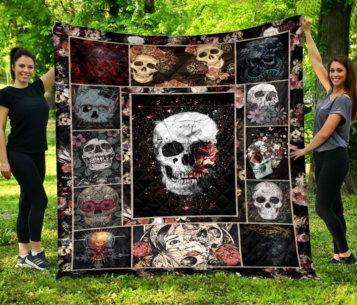 Sugar Skull Get It Creepy Quilt Blanket Dhc04011502Dd