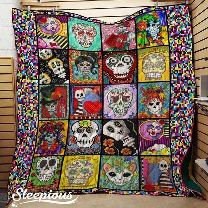 Sugar Skull Good Time Quilt Blanket Chrismas Gift Dhc04011203Dd