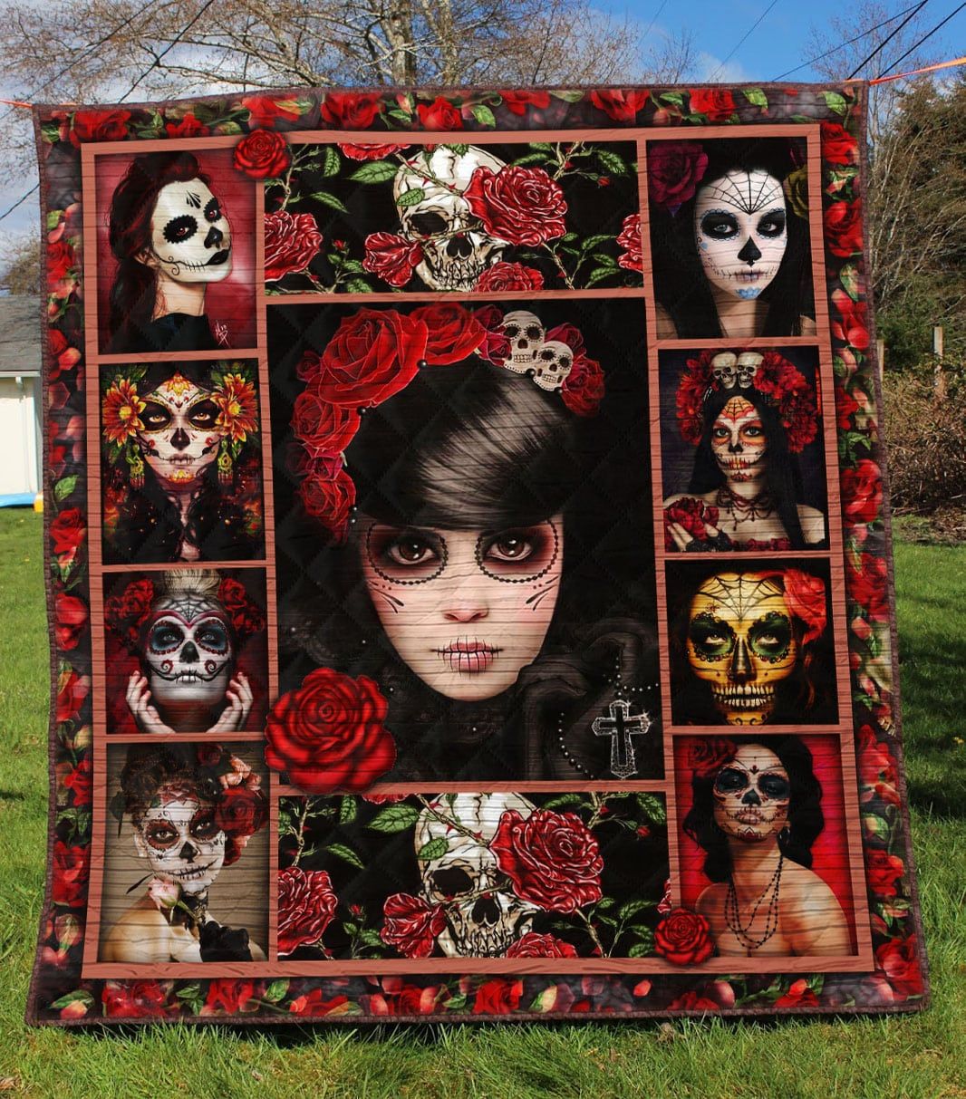 Sugar Skull How Beautiful I Am Quilt Blanket Chrismas Gift Dhc04011196Dd