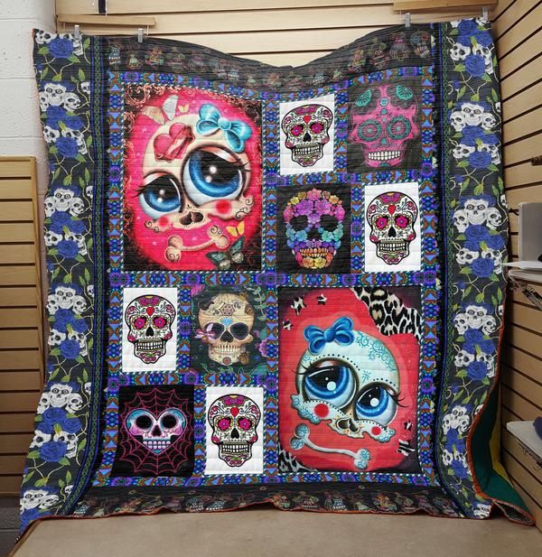 Sugar Skull Lovely Skull Quilt Blanket Chrismas Gift Dhc04011230Dd