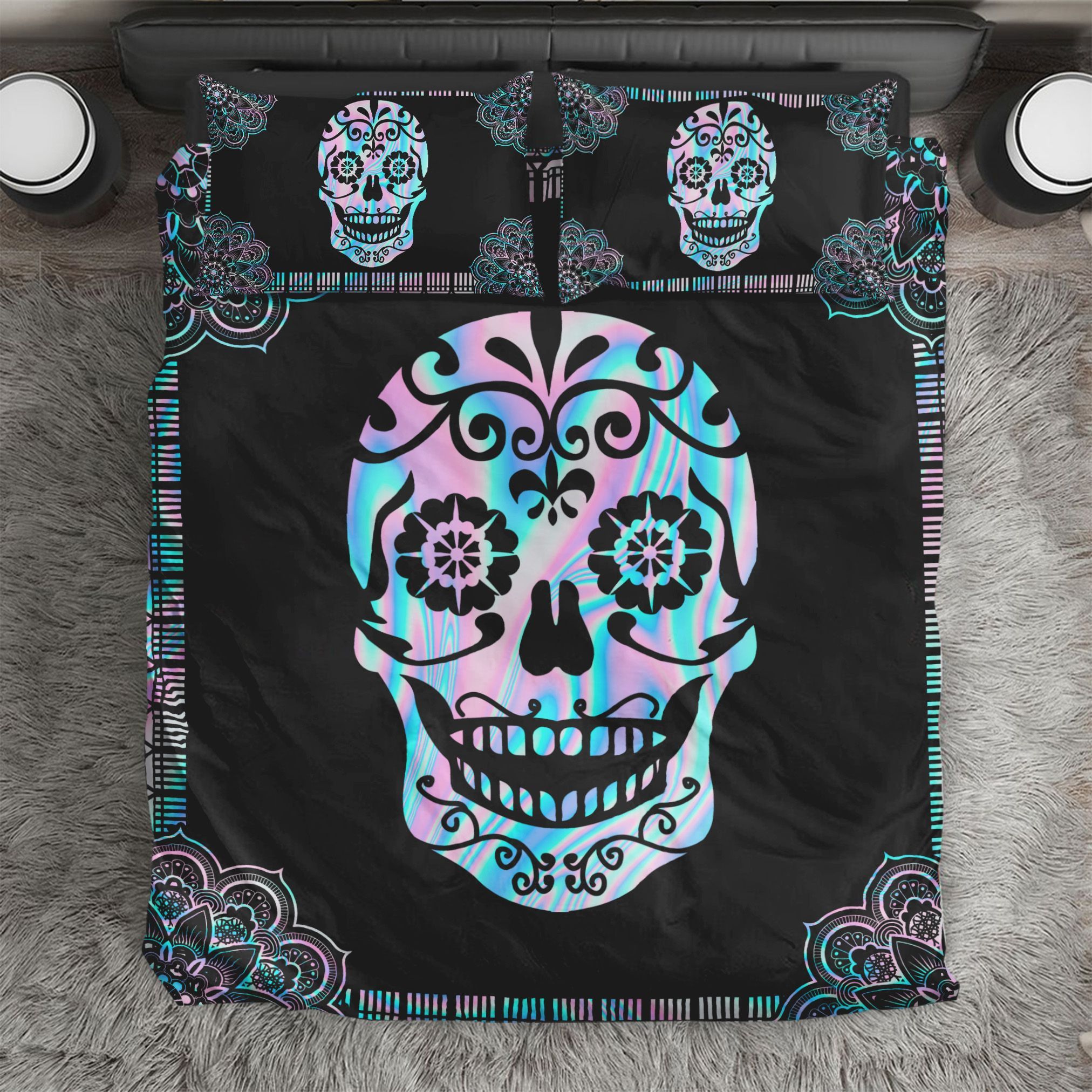 Sugar Skull Mandala Bedding Set