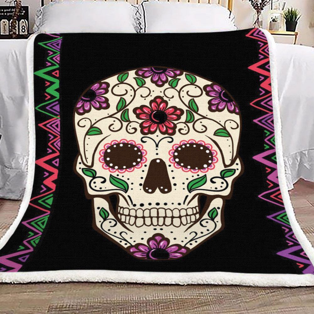 Sugar Skull Sherpa Fleece