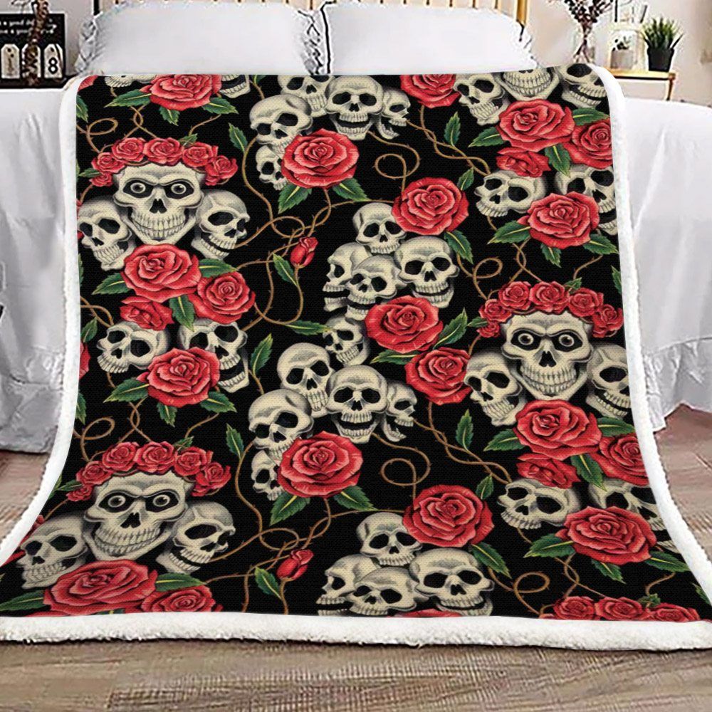 Sugar Skull Sherpa Fleece