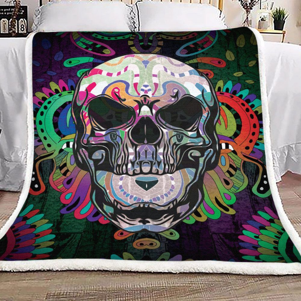 Sugar Skull Sherpa Fleece