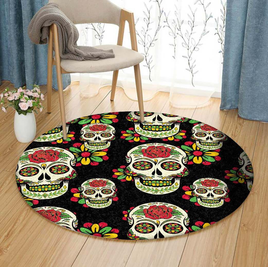 Sugar Skull Round Carpet