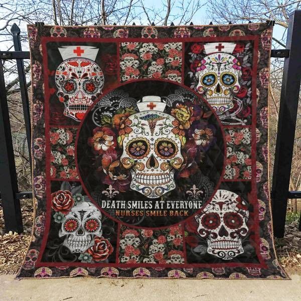 Sugar Skull Nurses Smile GS-CL-DT0207 Quilt Blanket