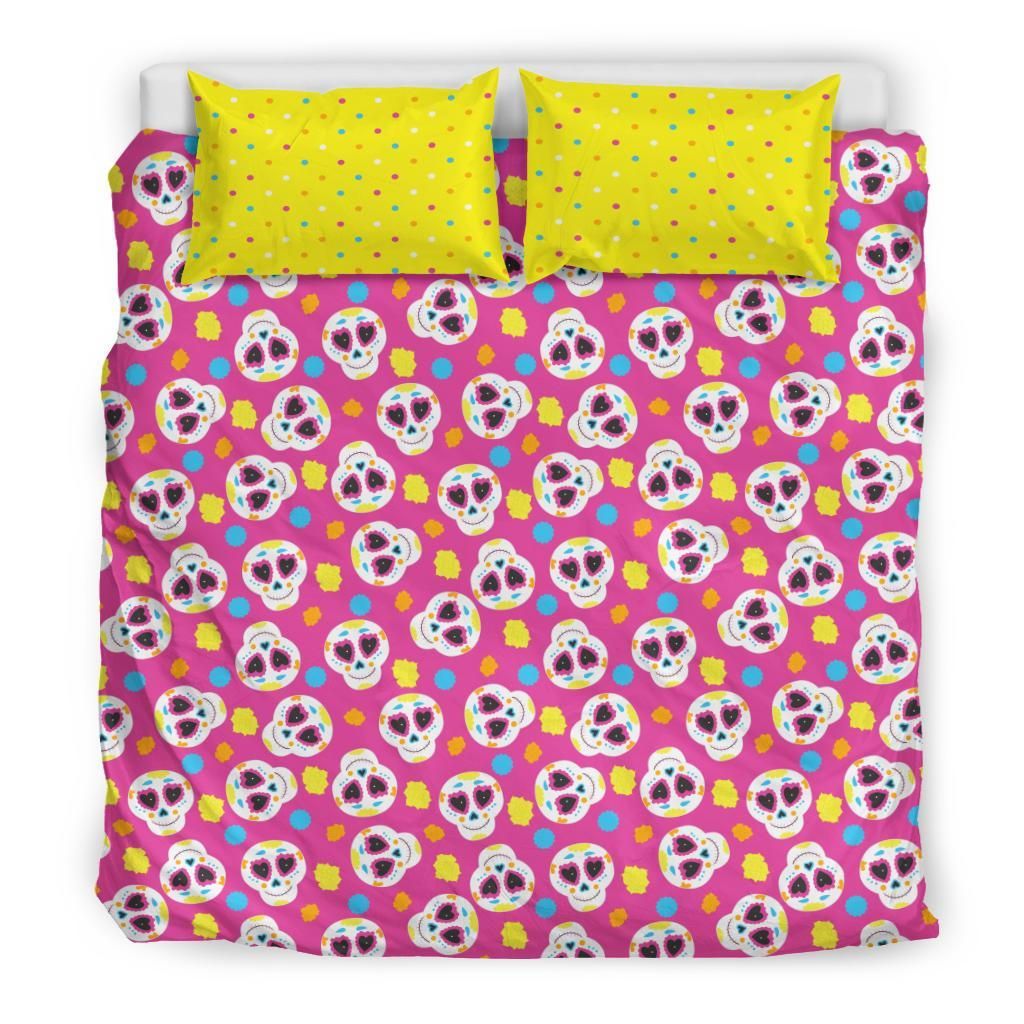 Sugar Skull Pink Bedding Set