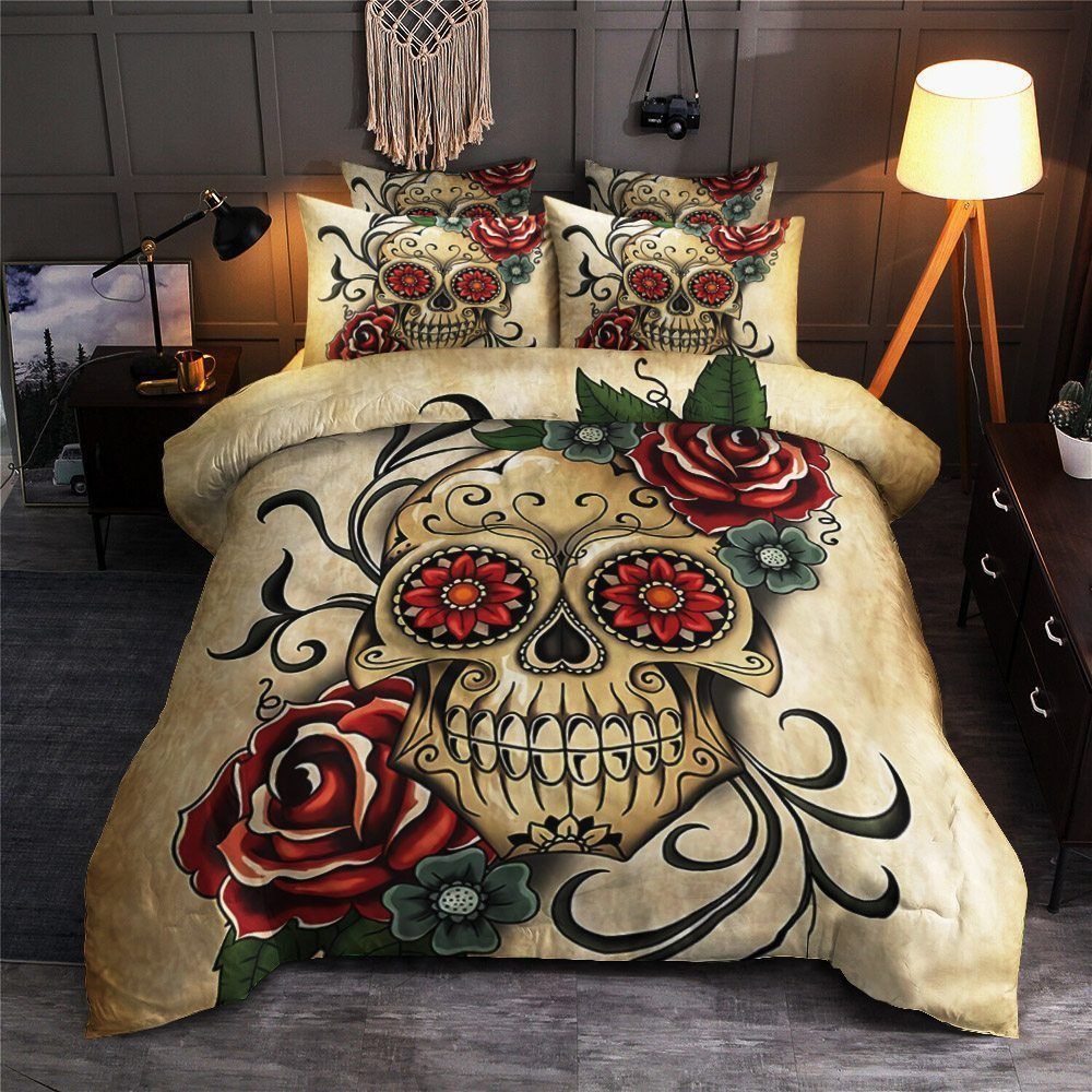 Sugar Skull Rose Bedding Set