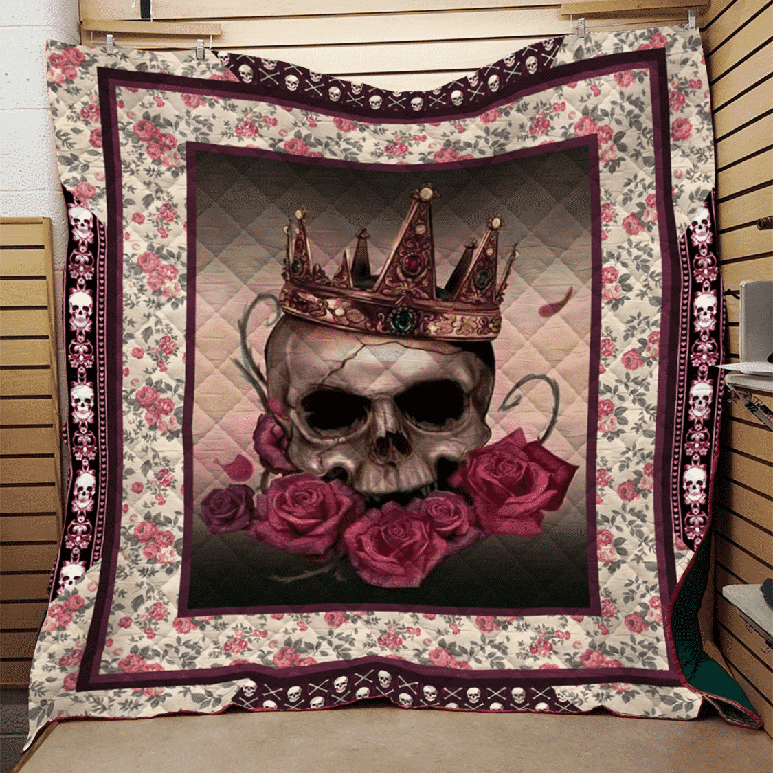 Sugar Skull Rose On Your Head Quilt Blanket Christmas Christmas Gifts Merry Christmas Holiday Gifts Gift Dhc03011206Dd