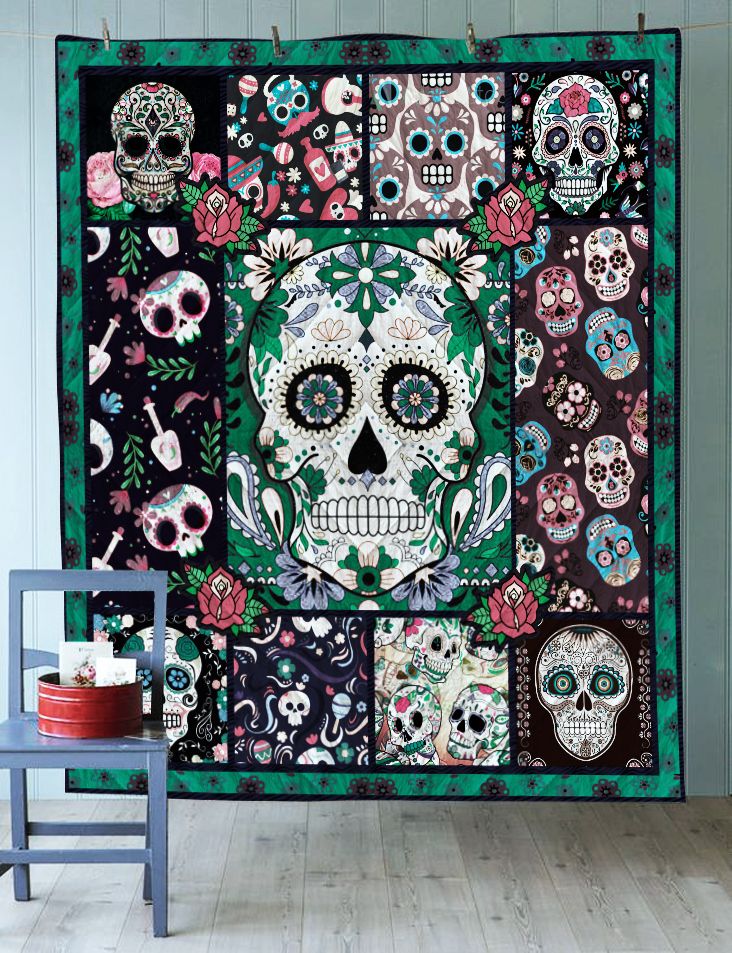 Sugar Skull Rose Quilt Blanket C9B300505CT