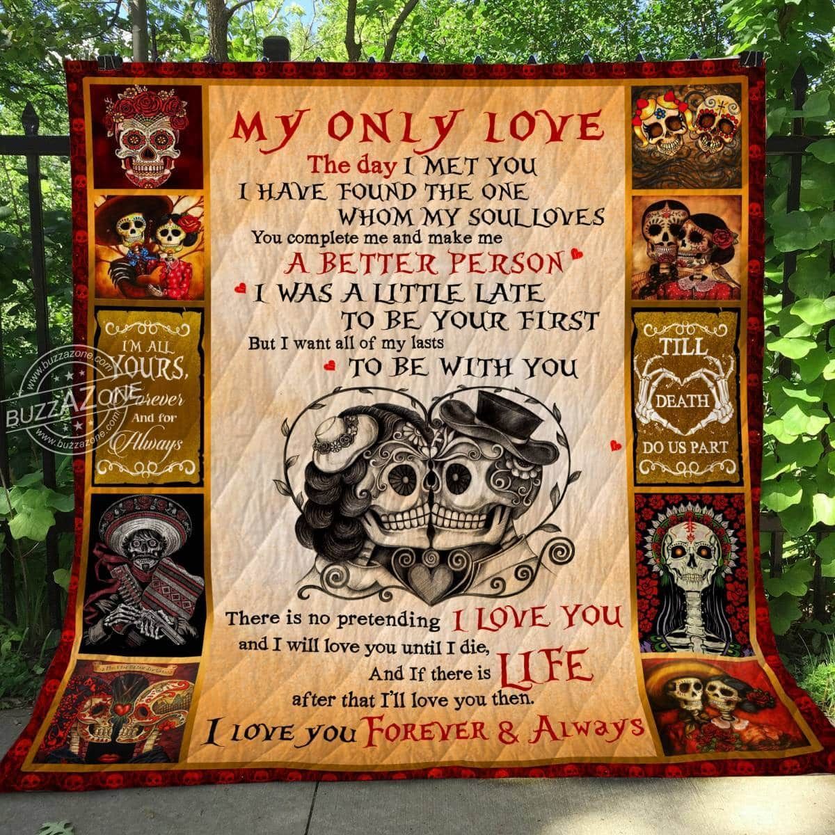 Sugar Skull The Day I Met You GS-CL-DT3006 Quilt Blanket