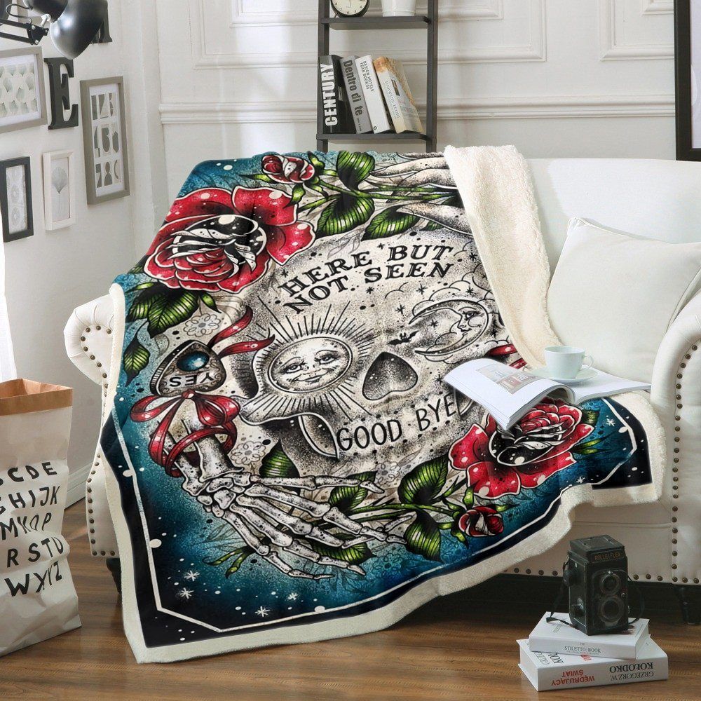 Sugar Skull Sherpa Fleece