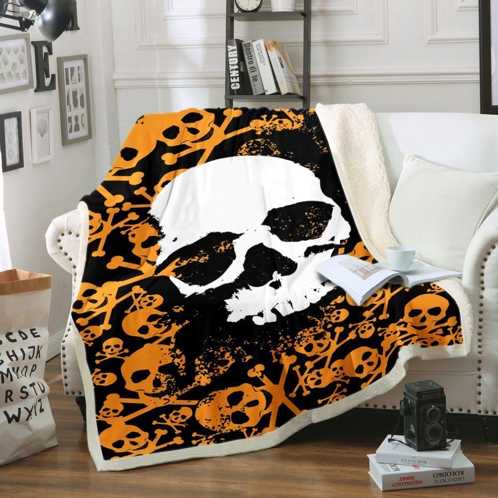 Sugar Skull Sherpa Fleece