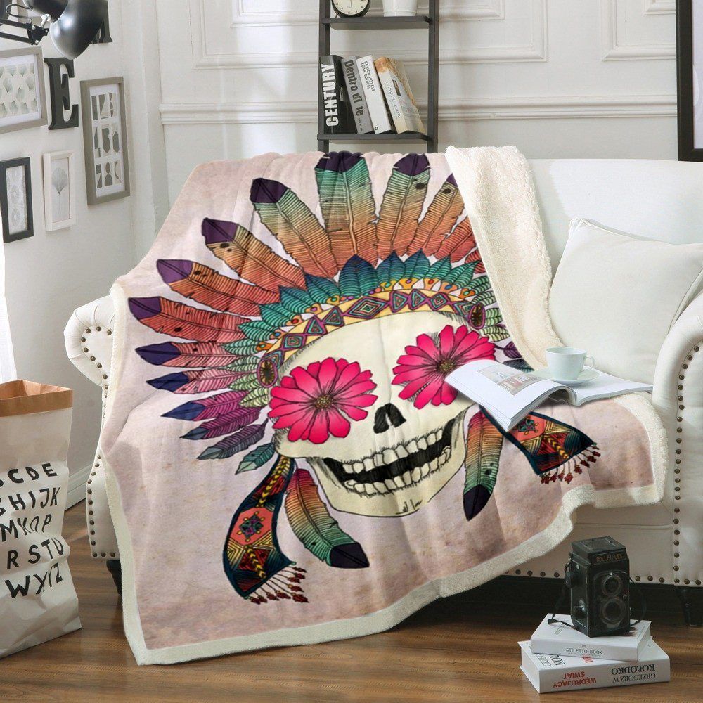 Sugar Skull Sherpa Fleece
