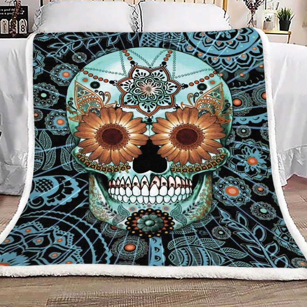 Sugar Skull Sherpa Fleece