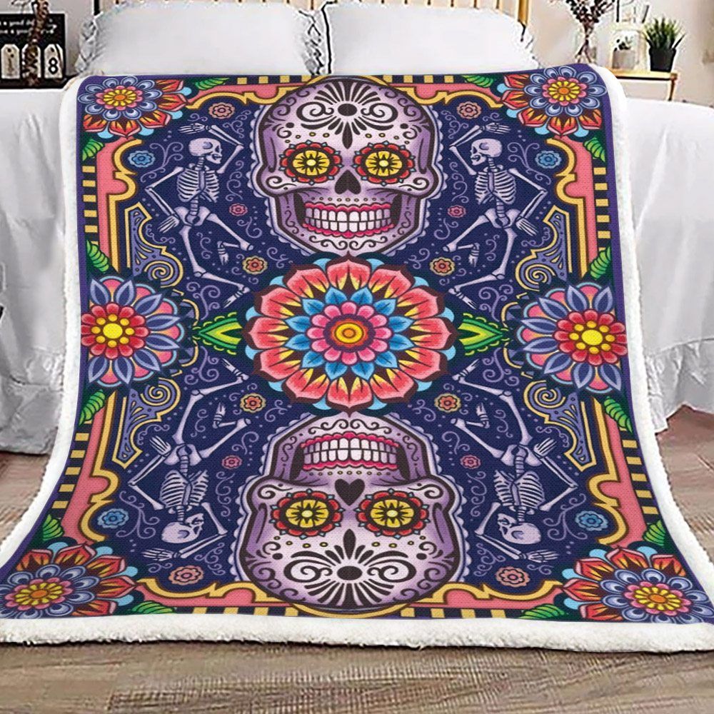 Sugar Skull Sherpa Fleece