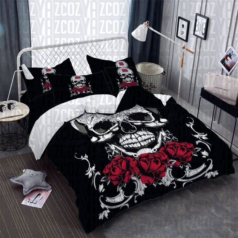 Sugar Skull With Rose Bedding Set