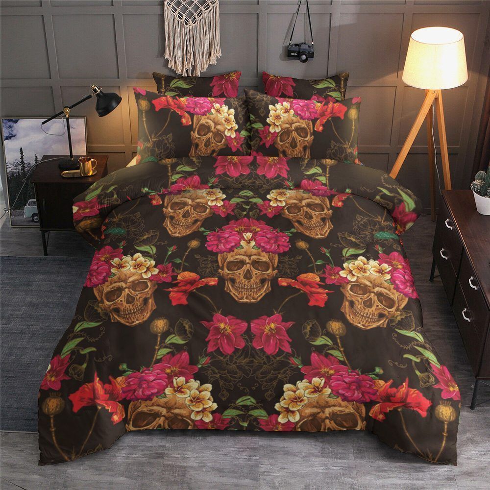 Sugar Skulls Flower Bedding Set