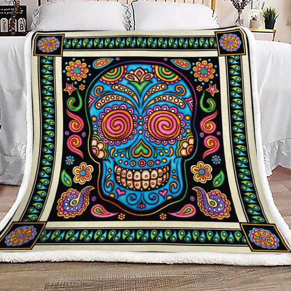 Sugar Skulls Sherpa Fleece