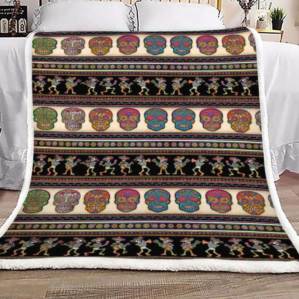 Sugar Skulls Sherpa Fleece