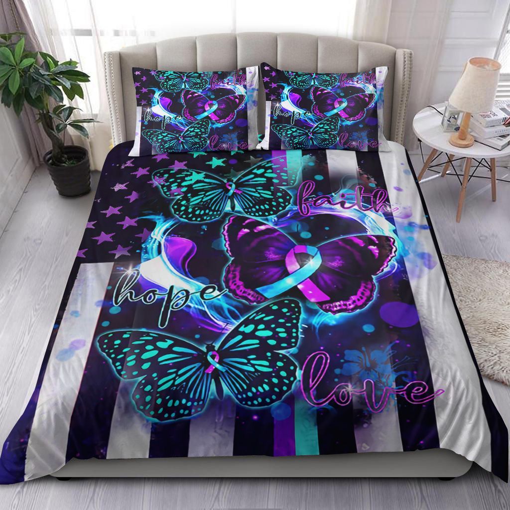 Suicide Prevention Faith Hope Love Bedding Set