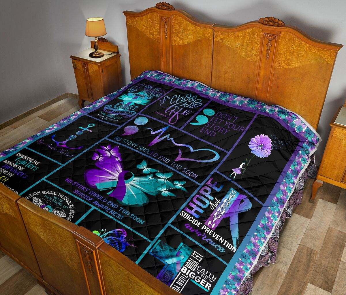 suicide prevention NO STORY SHOULD END TOO SOON QUILT DHC281111248DD