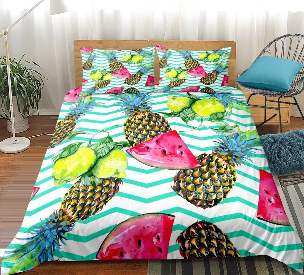 Summer Pineapple Lemon Watermelon Bedding Set