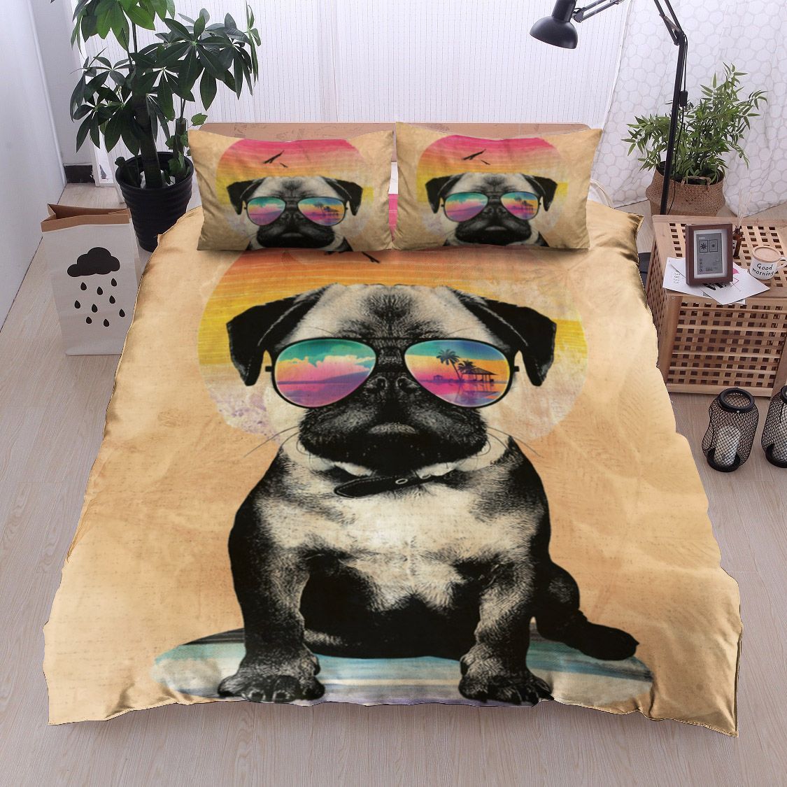 Summer Pug Bedding Set