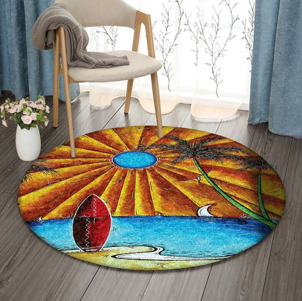 Summer Surfboard Round Carpet