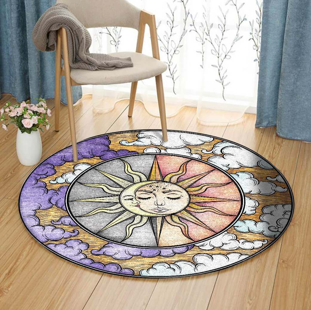 Sun And Moon Round Carpet