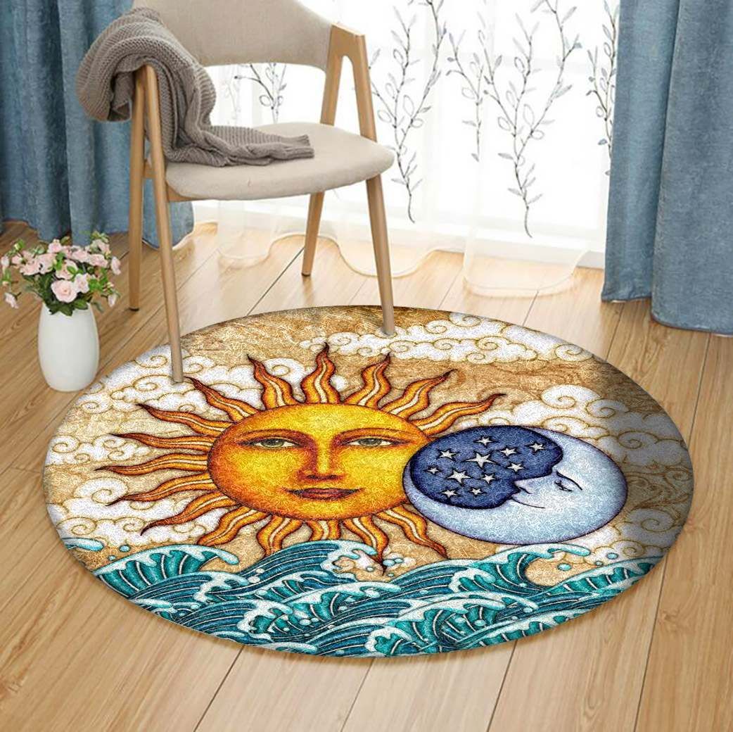 Sun And Moon Round Carpet