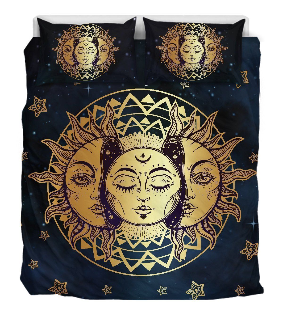 Sun And Moon Gold Bedding Set